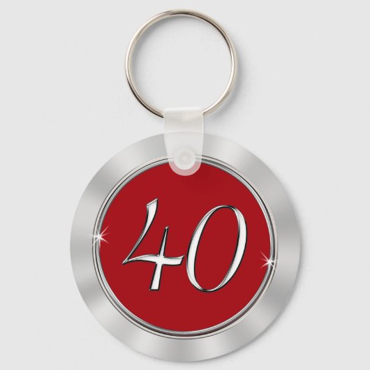  40e Jubileum Gift Ideas Jouw tekst Sleutelhanger (Achterkant)