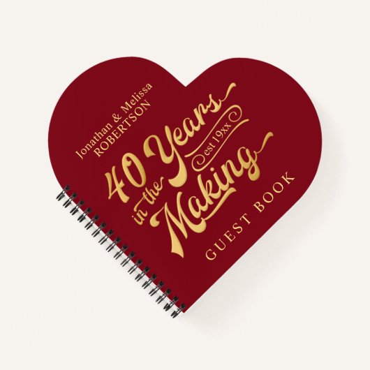 40e Jubileum Guestbook 40 JAAR IN DE MAKING Notitieboek (Voorkant)