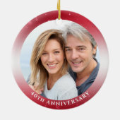 40e Jubileum Hart JAREN IN FOREVER Foto Keramisch Ornament (Achterkant)