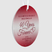 40e Jubileum Hart JAREN IN FOREVER Foto Ornament (voorkant)