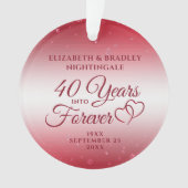 40e Jubileum Hart JAREN IN FOREVER Foto Ornament (voorkant)