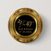 40e Jubileum in goud Ronde Button 5,7 Cm (Voorkant)