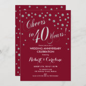 40e Jubileum in Ruby Red & Silver Kaart (Voorkant / Achterkant)