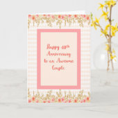 40e Jubileum in strand met ventilatorgrenzen Kaart (Gele Bloem)