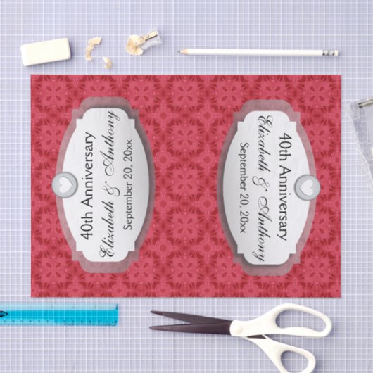 40e Jubileum Jubileum Rood Z06 Tissuepapier (Craft)