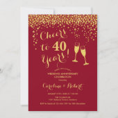 40e Jubileum - Kaas tot 40 jaar rood goud Kaart (Voorkant)