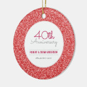 40e Jubileum Keepomwille Faux Red Glitter Keramisch Ornament (Links)