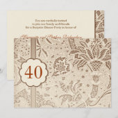 40e jubileum luxe vintage uitnodigingen (Voorkant / Achterkant)