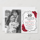40e Jubileum met foto - Ruby Red Silver Kaart (Voorkant)