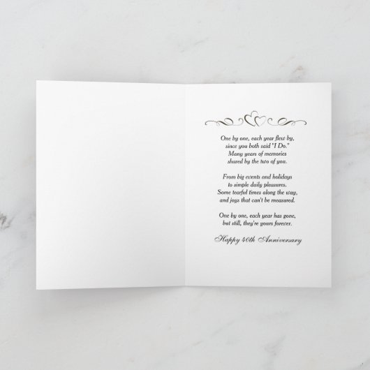 40e Jubileum met lampjes en sterren Kaart (Binnen)