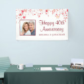 40e Jubileum Modern Ruby Red Stars Foto Spandoek (Beurs)
