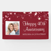 40e Jubileum Modern Ruby Red Stars Foto Spandoek (Horizontaal)