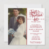 40e Jubileum net getrouwd bruiloft fotoplein Kaart (Voorkant)
