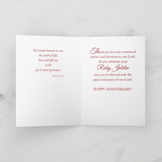 40e jubileum, non, Glas in lood-look Kaart (Binnen)