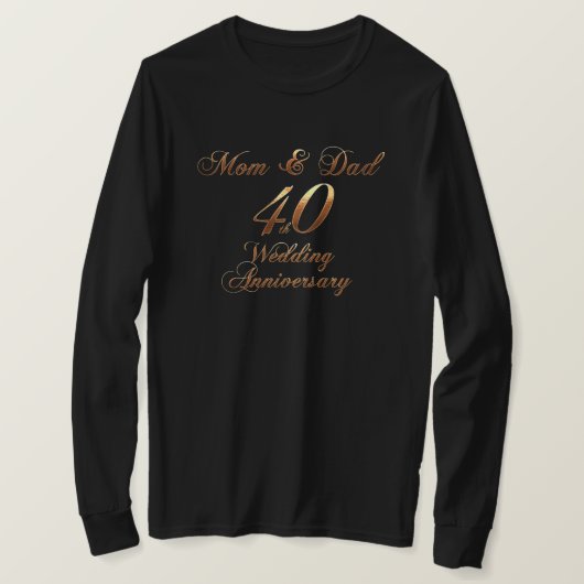 40e Jubileum Ouders Ruby Wedding Jubileum T-shirt (Design voorkant)