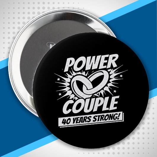 40e Jubileum paren, 40 jaar getrouwd Ronde Button 4,0 Cm