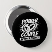 40e Jubileum paren, 40 jaar getrouwd Ronde Button 4,0 Cm (Voorkant /achterkant)