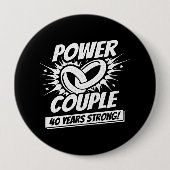 40e Jubileum paren, 40 jaar getrouwd Ronde Button 4,0 Cm (Voorkant)