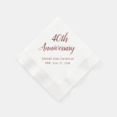 40e Jubileum Partij Gepersonaliseerd Napkins Servet (Hoek)