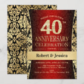 40e Jubileum Party - Ruby Red Gold Zwart Kaart (Voorkant / Achterkant)