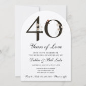 40e Jubileum Party Wildflower 40 jaar liefde Kaart (Voorkant)