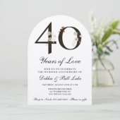 40e Jubileum Party Wildflower 40 jaar liefde Kaart (Staand voorkant)