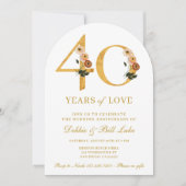 40e Jubileum Party Wildflower 40 jaar liefde Kaart (Voorkant)