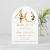 40e Jubileum Party Wildflower 40 jaar liefde Kaart (Staand voorkant)