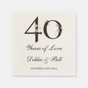 40e Jubileum Party Wildflower 40 jaar liefde Servet