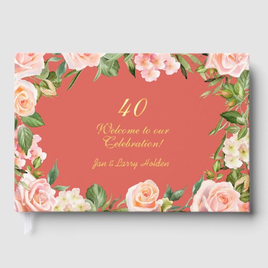 40e Jubileum Peachy Rozen Gastenboek (Voorkant)