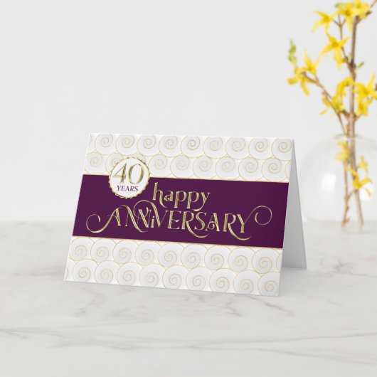 40e Jubileum - Prestigieuze Plum Gold Kaart (Gele Bloem)