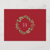 40e Jubileum Red de Date Woodland Greenery Aankondigingskaart (Achterkant)