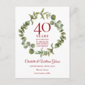 40e Jubileum Red de Date Woodland Greenery Briefkaart (Voorkant)