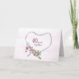 40e Jubileum Ribbon Heart Kaart