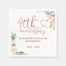 40e jubileum Robijn Hart Rozen Bloemen