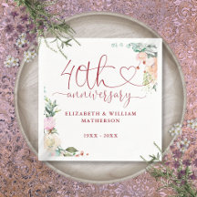 40e jubileum Robijn Hart Rozen Bloemen