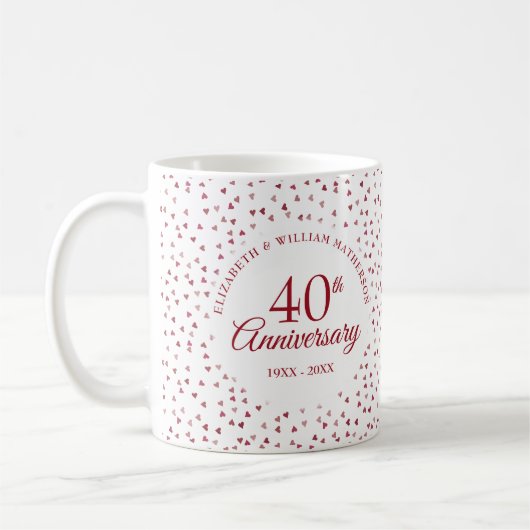 40e jubileum Robijnen Hartjes Koffiemok (Links)