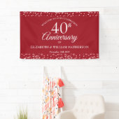 40e jubileum Robijnliefde Hartjes Confetti Welkom Spandoek (Insitu)