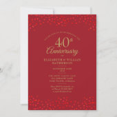40e jubileum Robijnliefdeshartenconfetti Kaart (Voorkant)