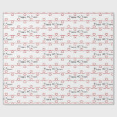 40e Jubileum rode harten Cadeaupapier (Vlak)