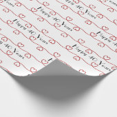 40e Jubileum rode harten Cadeaupapier (Hoek)