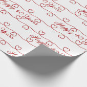 40e Jubileum rode harten Cadeaupapier (Hoek)