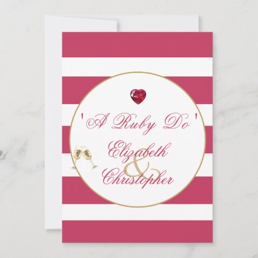 40e Jubileum Rood Elegant A Ruby Do Kaart (Voorkant)