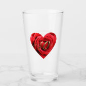 40e Jubileum Rood rozen Hart Elegant Glas (Voorkant)