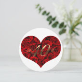 40e Jubileum Rood rozen Hart Elegant Kaart (Staand voorkant)