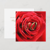 40e Jubileum Rood rozen Hart Elegant Kaart (Voorkant / Achterkant)