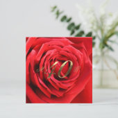 40e Jubileum Rood rozen Hart Elegant Kaart (Staand voorkant)