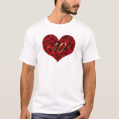40e Jubileum Rood rozen Hart Elegant T-shirt (Voorkant)
