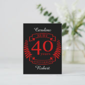 40e JUBILEUM RUBY Briefkaart (Staand voorkant)