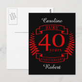 40e JUBILEUM RUBY Briefkaart (Voorkant / Achterkant)